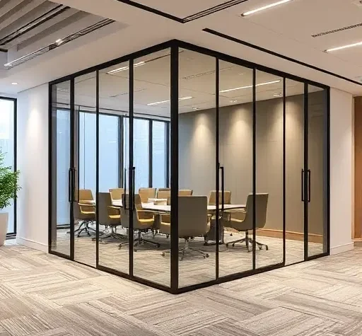 Съемная модульная перегородка с автоматическим демпфированием шума и светом по расписанию